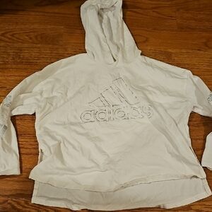 Adidas White Hooded Long Sleeve Shirt